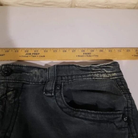 Rock Revival Jeans Mens‎ 42x33 Washed Black Dan Alt Straight Distressed - Picture 11 of 14